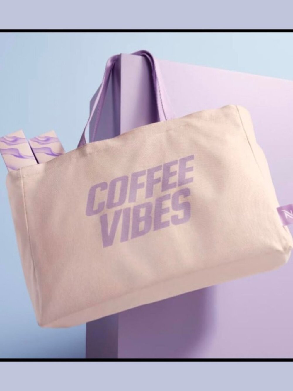 New Nespresso Coffee Vibes Lavender Tote + Yuzu Ice Tray Bundle